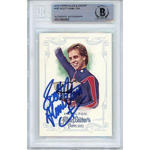 Scott Hamilton Autographed 2013 Allen & Ginter Olympic Card Beckett Slab USA HOF